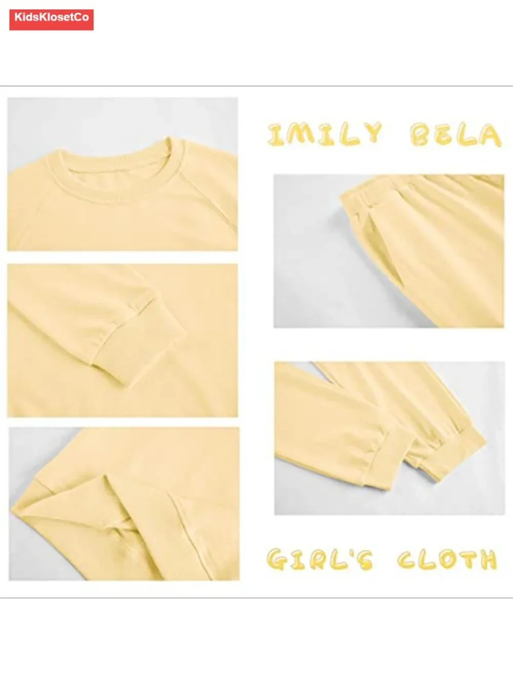 Kids Girls Sweatsuit Lounge Set Crewneck Long Sleeve Sweatshirt Drawstring